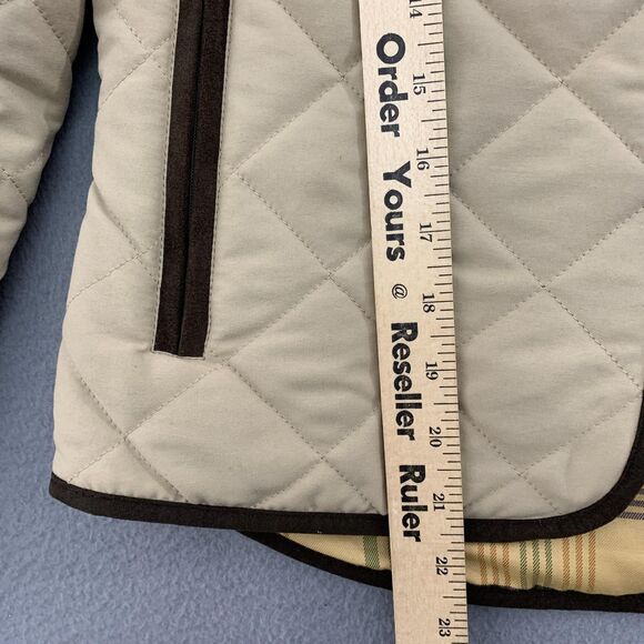Le Chameau Jacket Womens Medium Beige Quilted Lined Zip Pockets Bastia BCV1425 - Picture 8 of 16